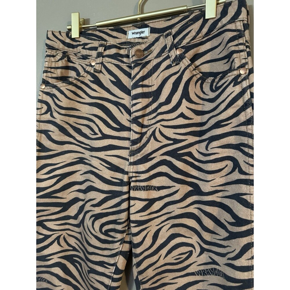 Wrangler 603 Wild West High Rise Straight Jeans Purr Tiger Zebra Print 28X28 - Picture 3 of 10